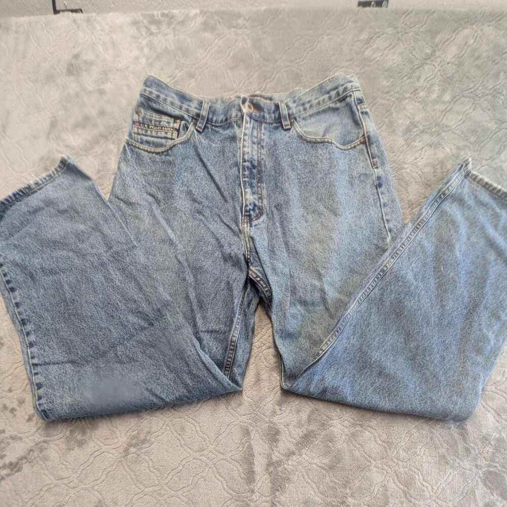Vintage U.S. Polo Assn Jeans Mens 34x32 Light Wash Baggy Skater Y2K Denim